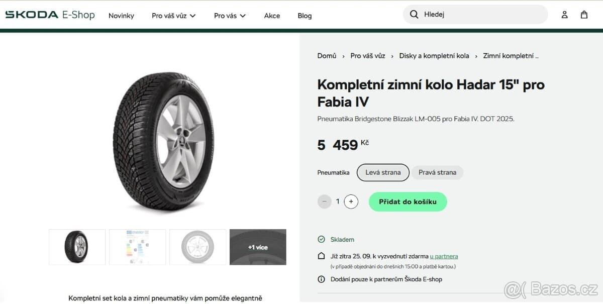 Originální zimní sada kol Škoda Fabia 4. Hadar 15"