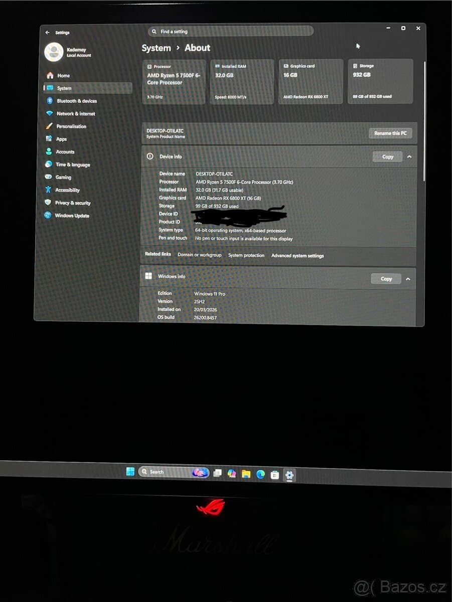 Herní PC Ryzen 5 7500F|RX 6800 XT 16GB|32GB DDR5|1TB NVMe