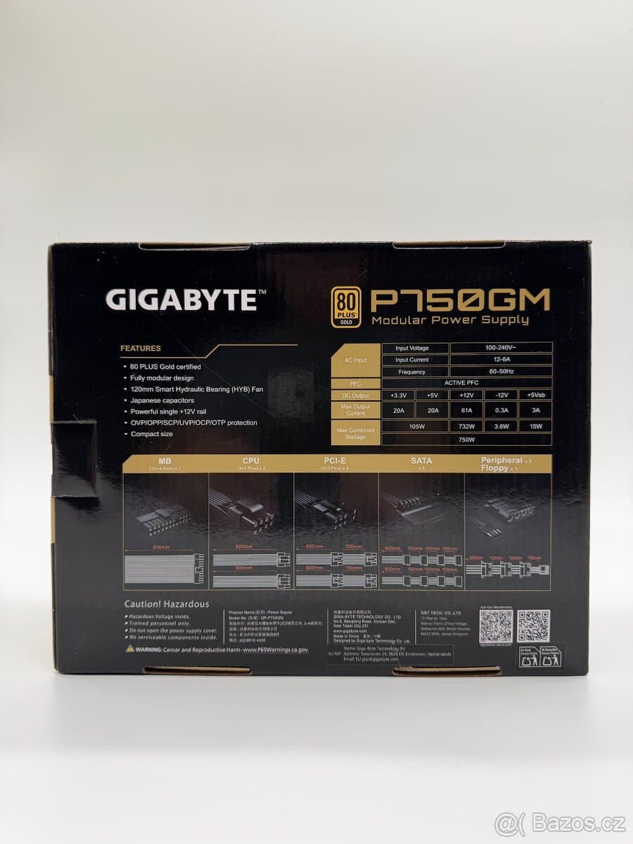 GIGABYTE P750GM 750W PC Zdroj | Nový | Záruka