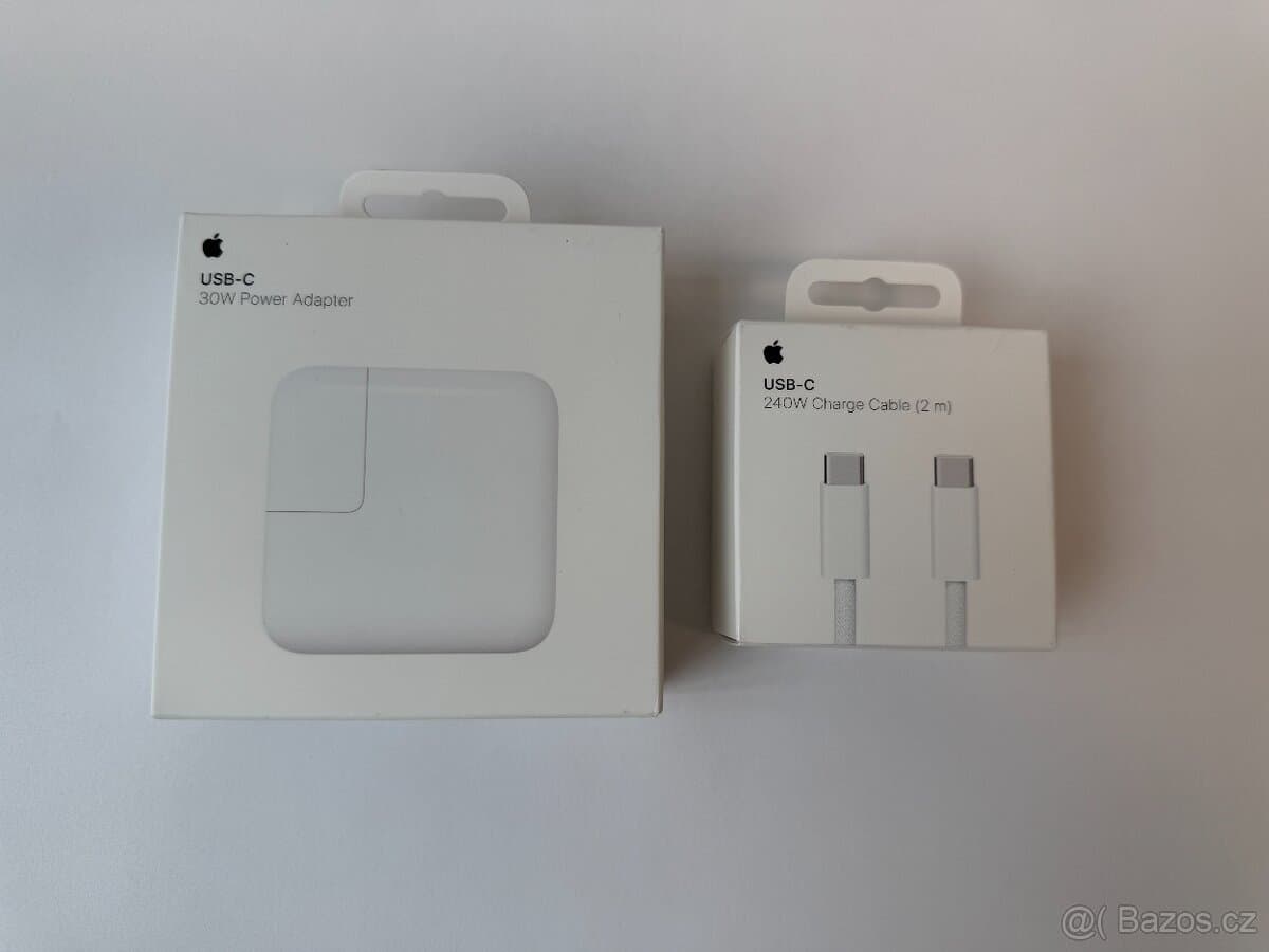 Apple 30W USB-C Adapter + Apple 240W USB C kabel | Nový