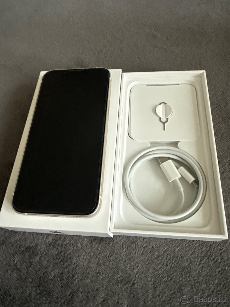 Prodám iPhone 13 mini bílý 256 GB - jako nový + 18 obalů
