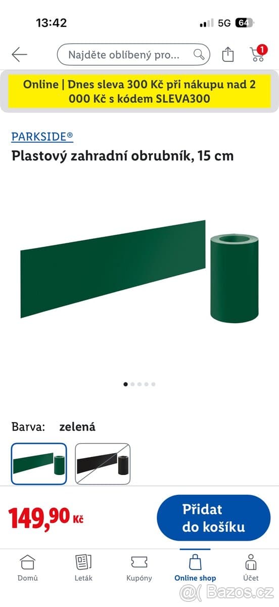 Zahradní / trávníkový obrubník