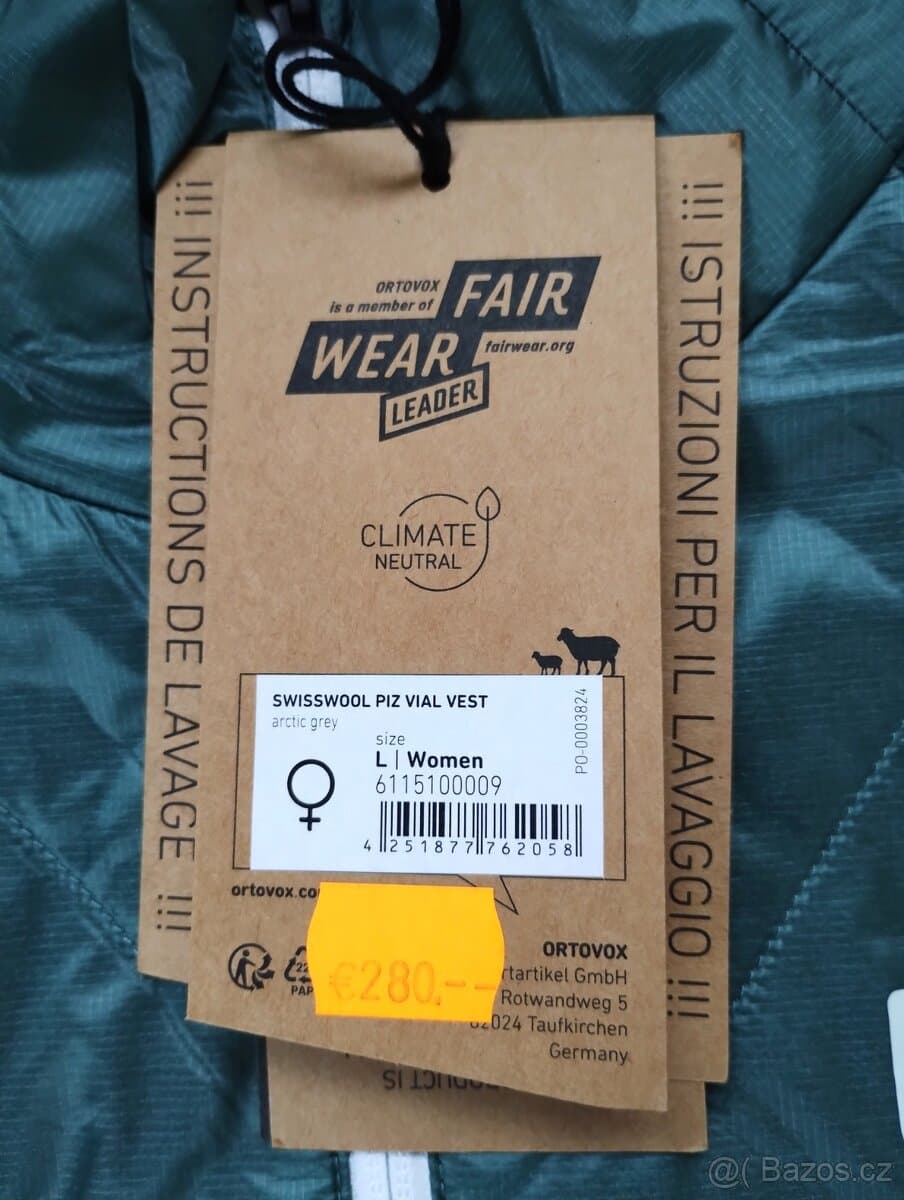 Vesta ORTOVOX Swisswool Piz Vial Vest vel. XL levně