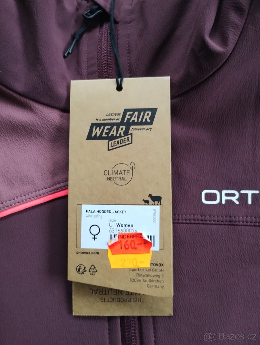 Bunda/mikina ORTOVOX PALA Hooded Jacket Wms vel.L-levně