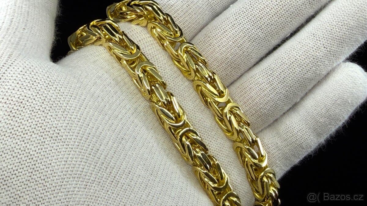 Zlata retez královská vazba 18K 750/1000– 334,65g 3x punc