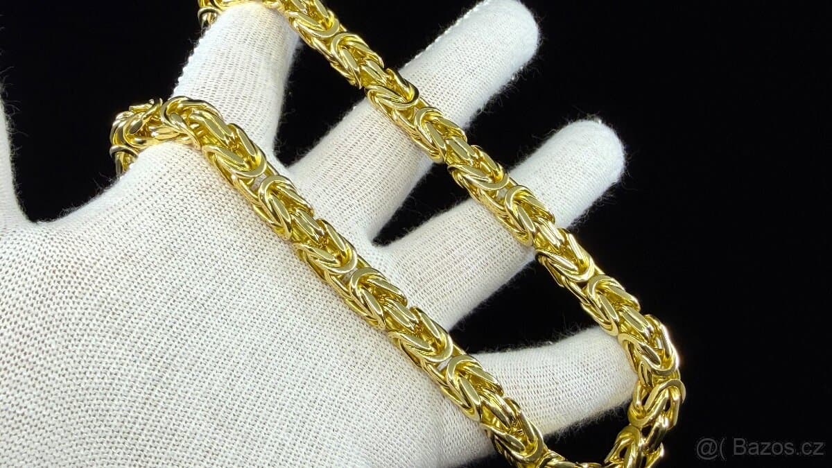 Zlata retez královská vazba 18K 750/1000– 334,65g 3x punc