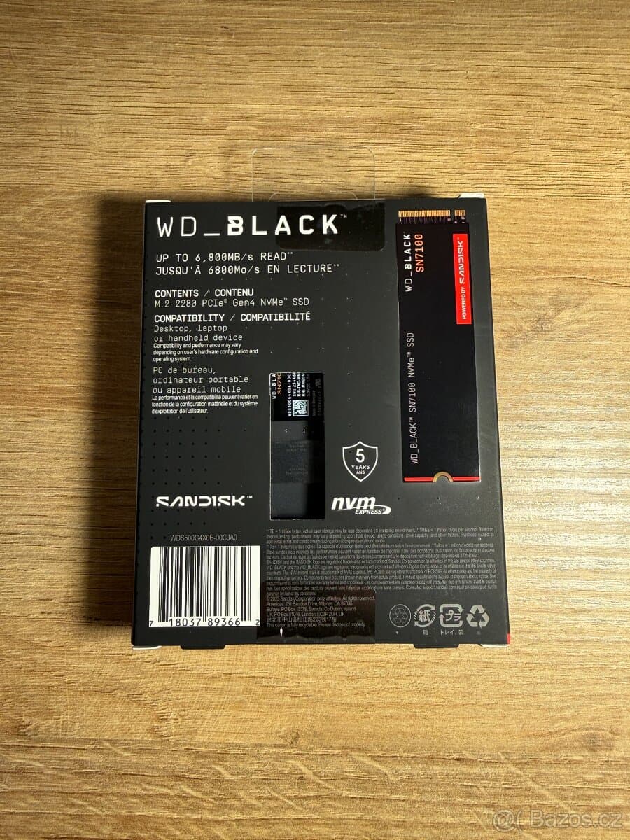 WD Black SN7100 500GB | NVMe M.2 SSD | Nový | Záruka