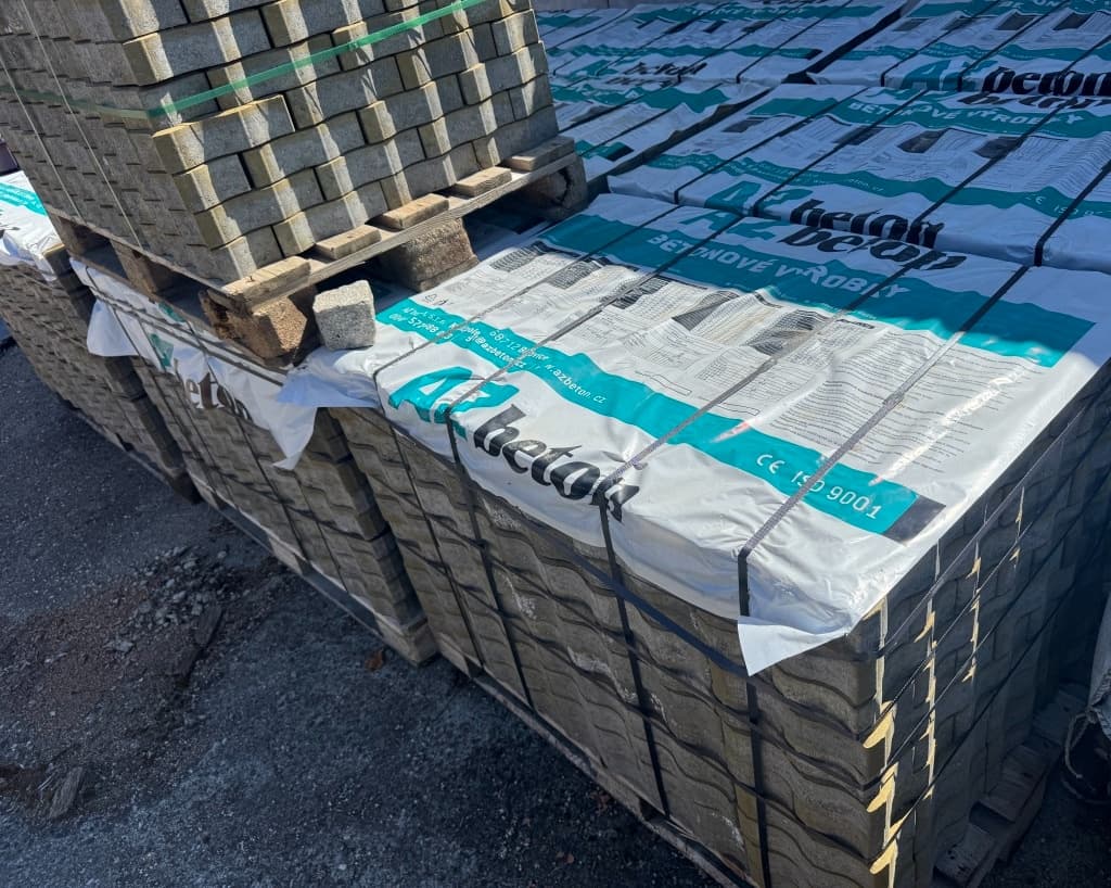 Zámková dlažba tl.6cm - AZ beton, vlnka, žlutá SLEVA 40%