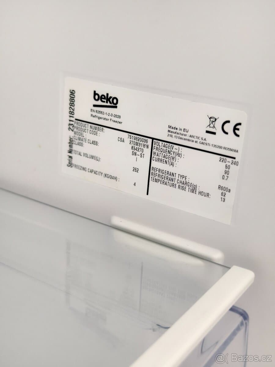 Lednice Beko 170cm velmi pěkná