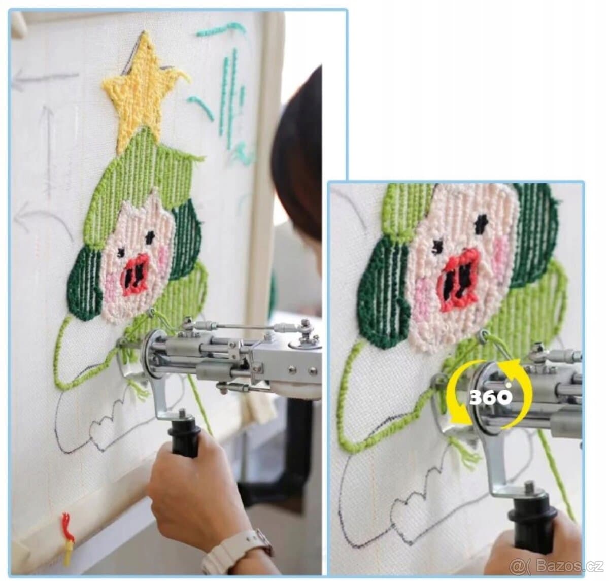 Taftovací pistole 2v1 – tufting gun, stroj na tkaní koberců