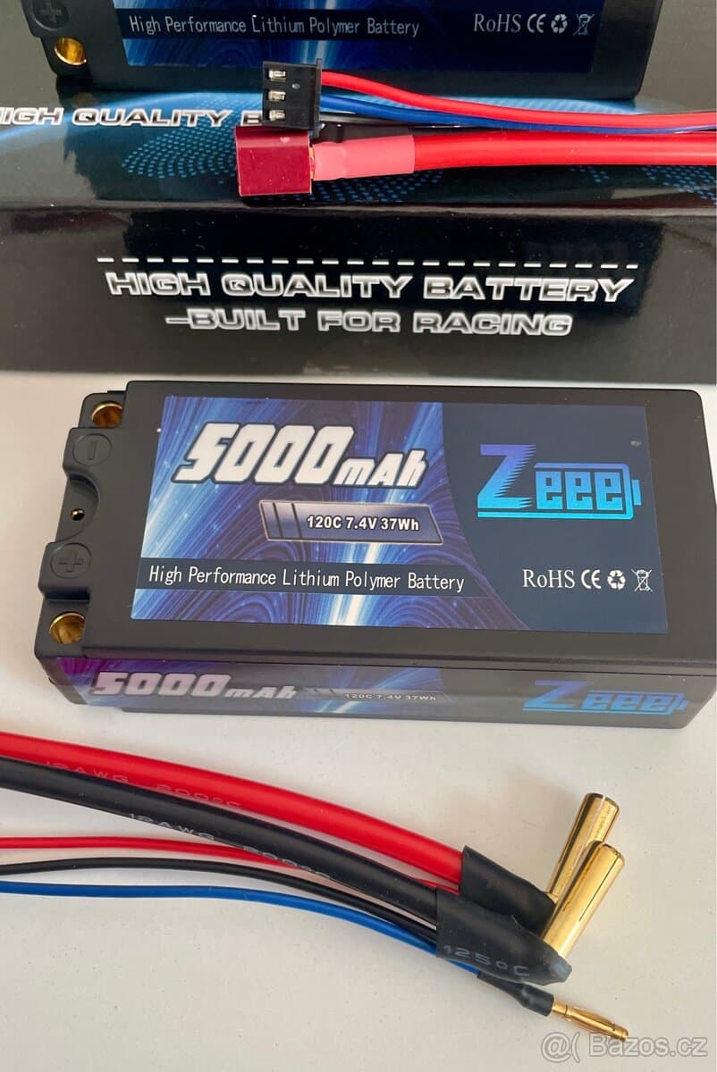 Zeee 2S Shorty LiPo baterie 5000mAh 7.4V 120C s 5mm banánkem