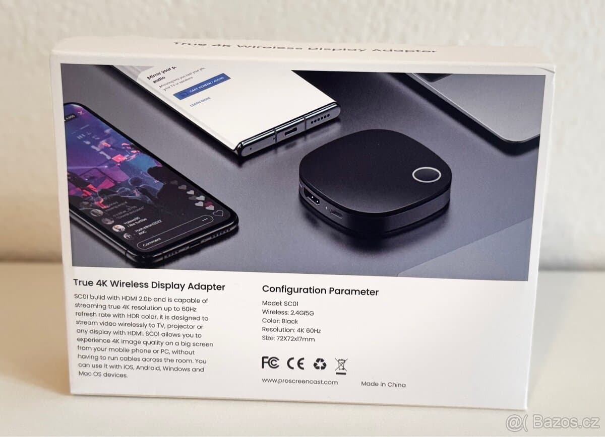 ProScreenCast SC01,bezdrátový HDMI přijímač