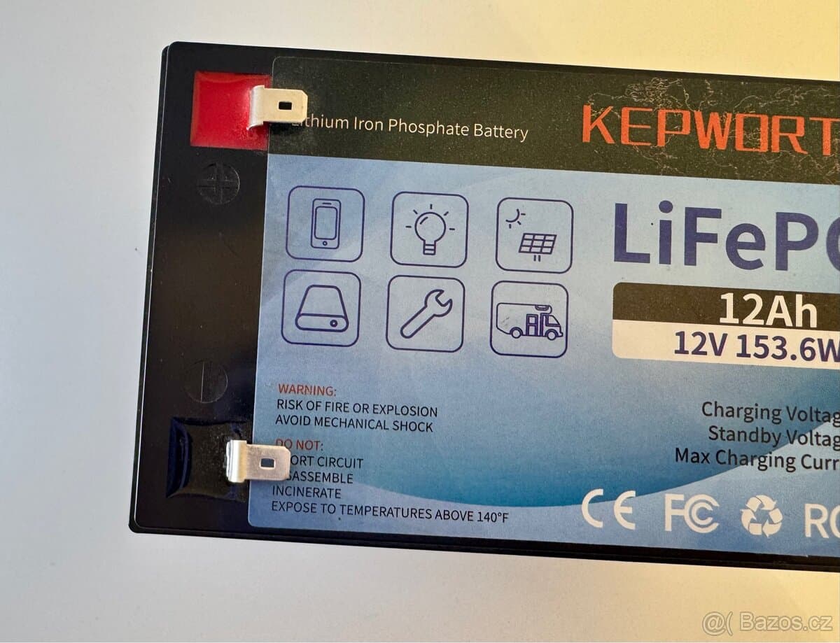 Baterie LiFePO4 12Ah, 154Wh, BMS