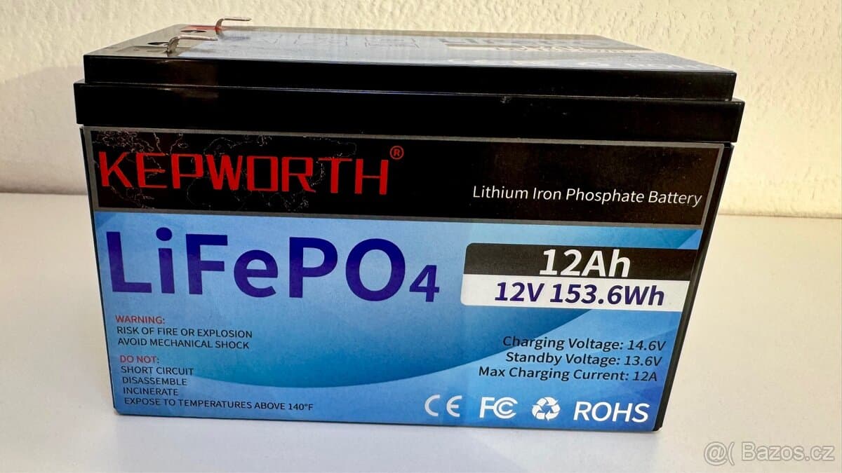 Baterie LiFePO4 12Ah, 154Wh, BMS