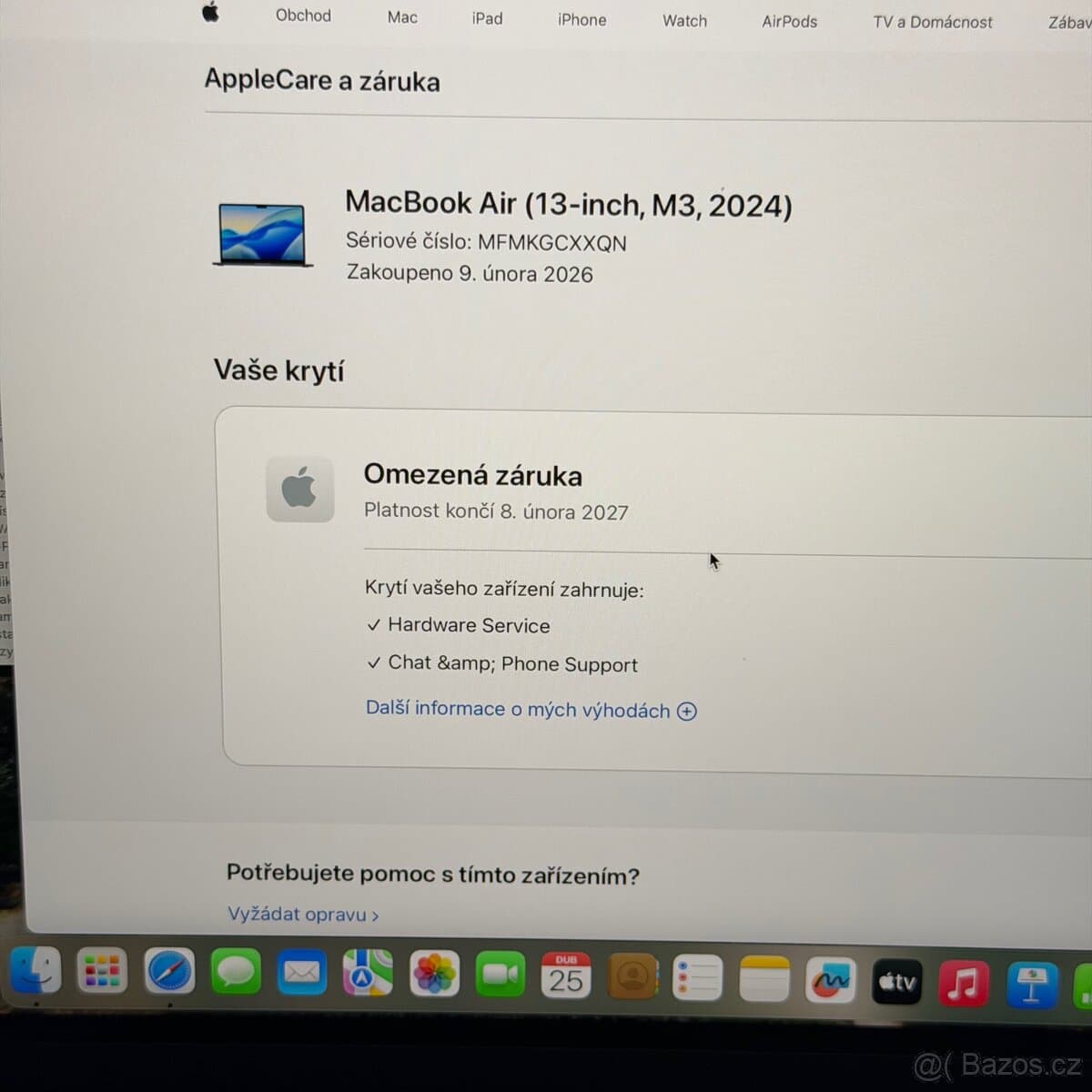 NOVÝ APPLE MACBOOK AIR 13” M3/512GB/8GB,ZARUKA APPLE 2027