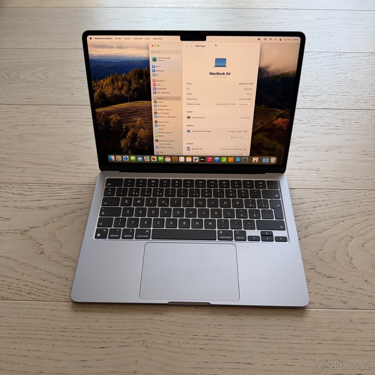 NOVÝ APPLE MACBOOK AIR 13" M3/16GB/256GB/APPLE ZÁRUKA 1 ROK