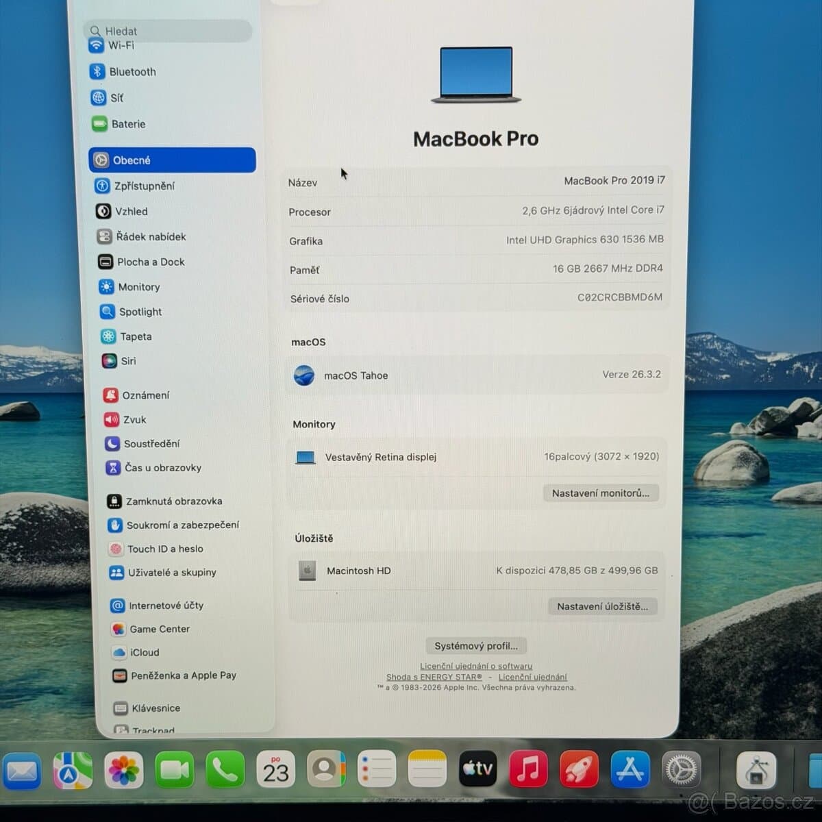 APPLE MACBOOK PRO 16” 2019 i7/16GB RAM/512GB