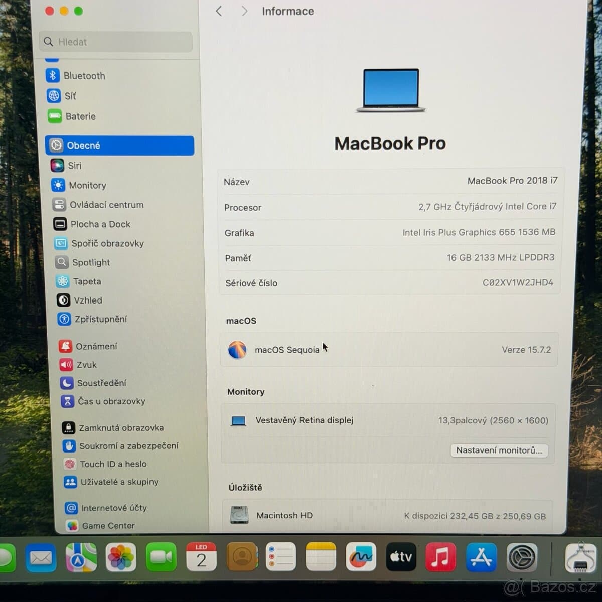 APPLE MACBOOK PRO 13” 2018 i7/16GB RAM/256GB/BATERIE 100%