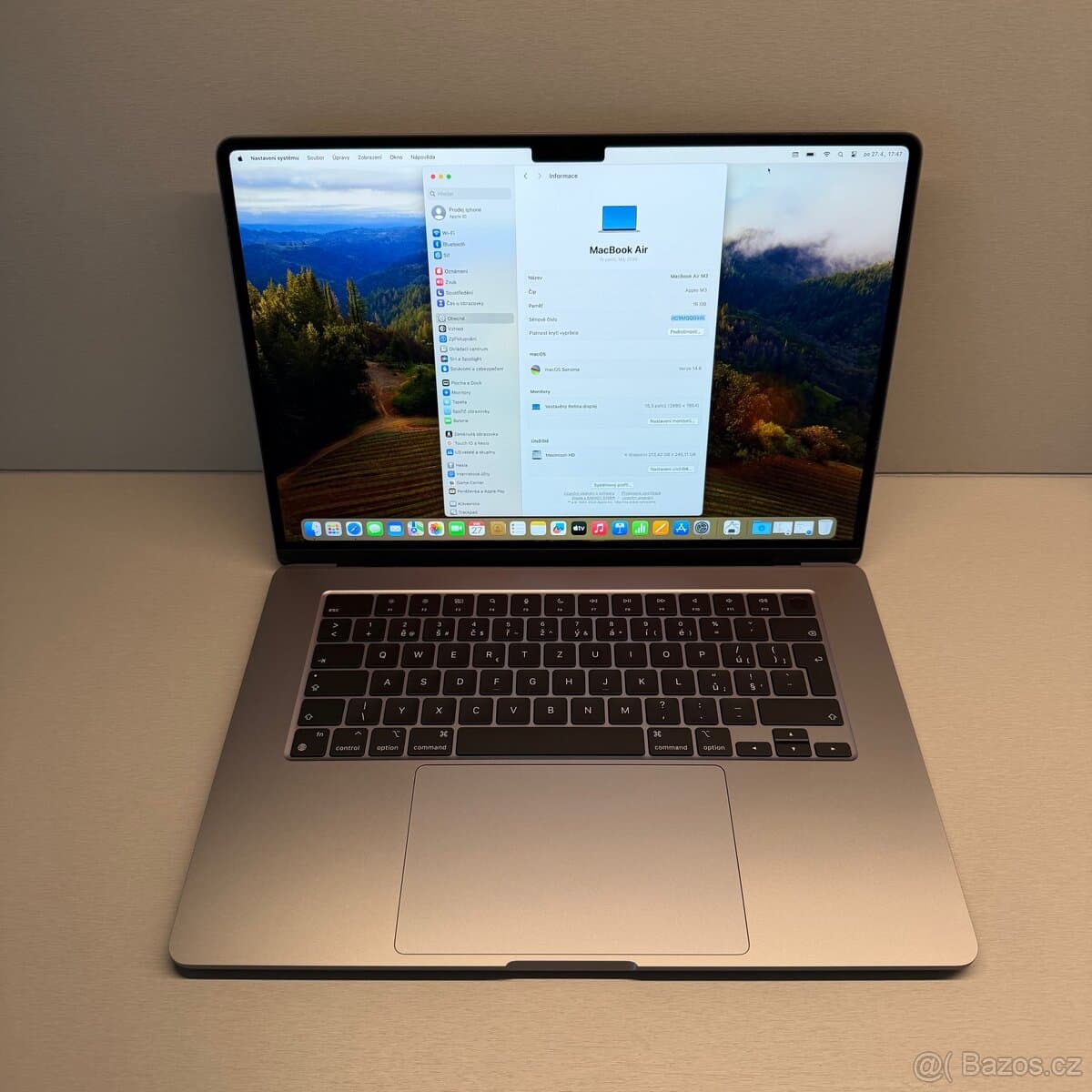 NOVÝ APPLE MACBOOK AIR 15” M3/256GB/16GB,ZARUKA APPLE 1 ROK