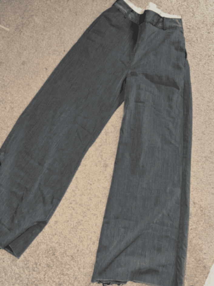 Jeans, trousers, denim shorts, and skirt.